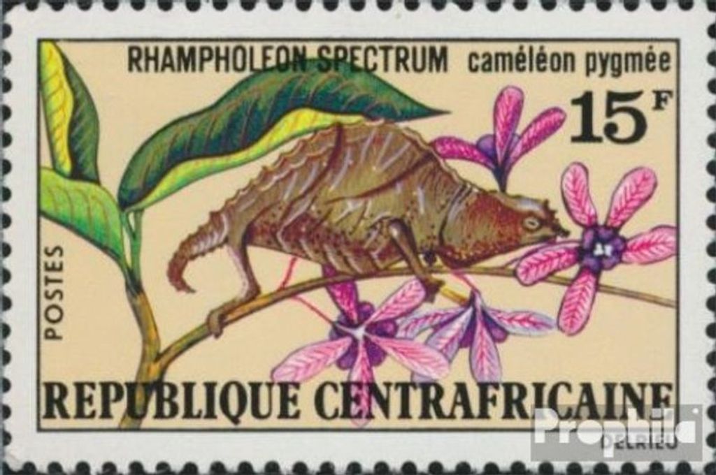 Briefmarken Zentralafrikanische Republik 1973 Mi 317 (kompl.Ausg.) postfrisch Chamäleon