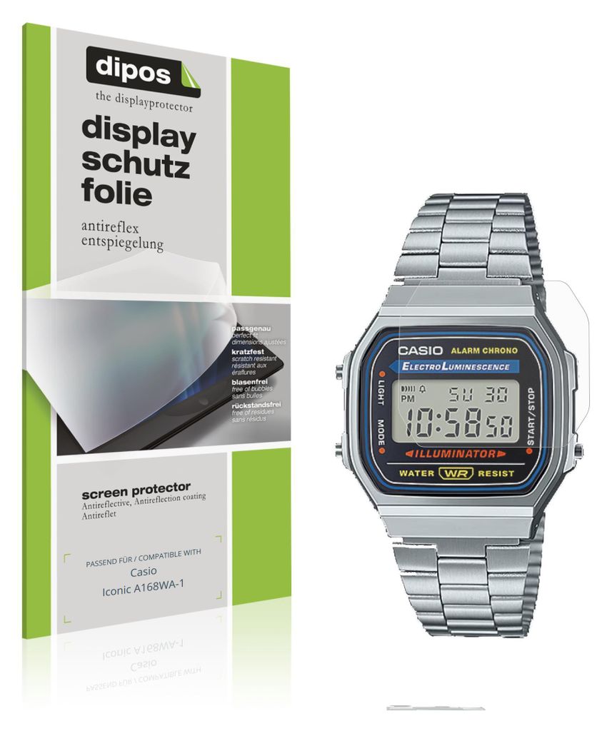 6x Schutzfolie für Casio Iconic A168WA-1 matt Displayschutzfolie Folie Display Schutz dipos