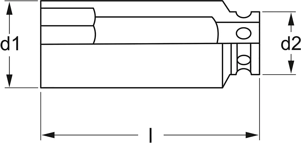 Douille longue 27 mm pour mécanique auto et écrous profonds carré 1/2"