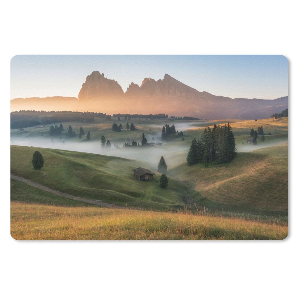 MuchoWow Mauspad Mousepad Berg - Nebel - Landschaft 27x18 cm - Mousepads - Maus Mat - Pad - Mausunterlage - Büroartikel - Desk Matten