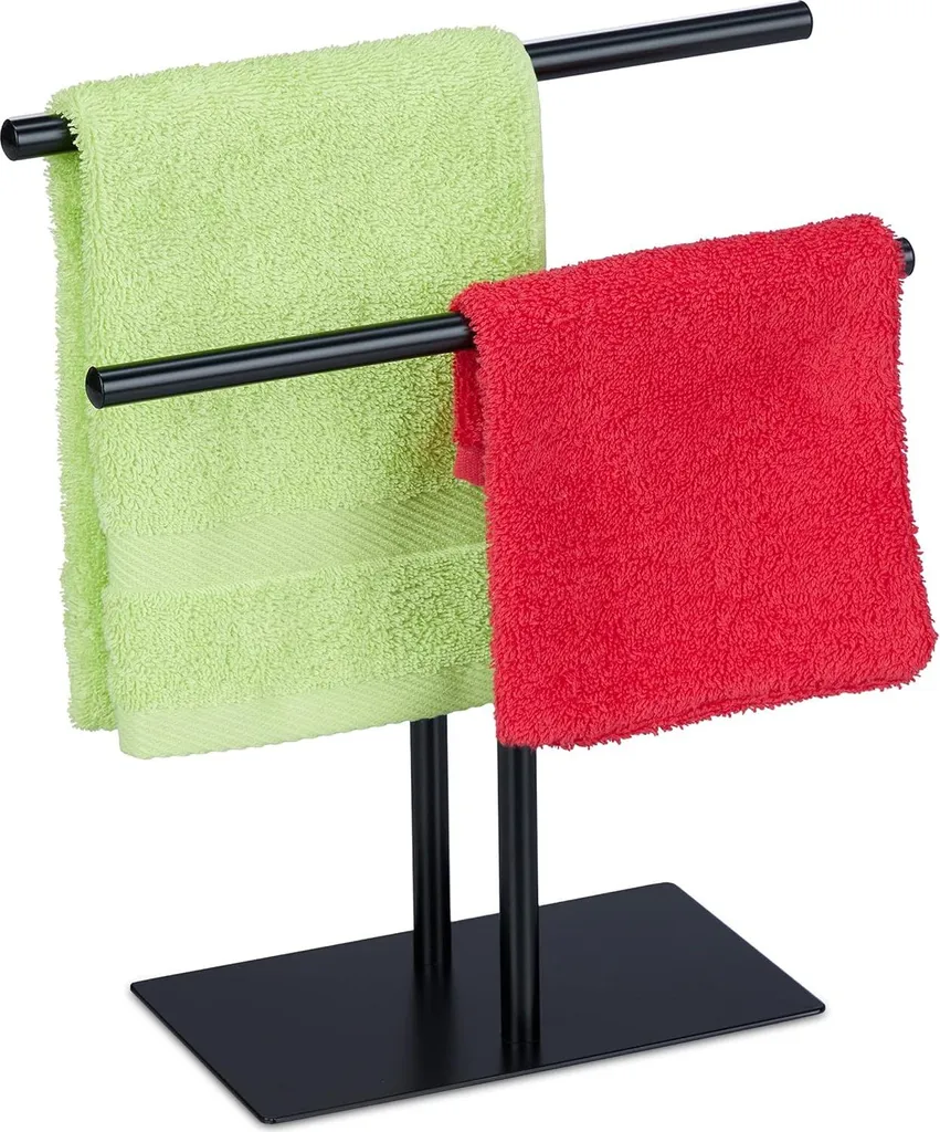 Organisateur de salle de bain noir pour gants et serviettes de bain