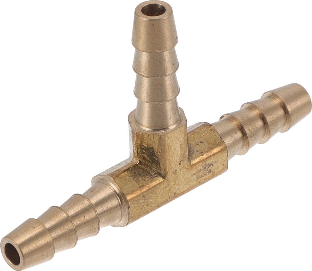 Messing Schlauchstutzen 1/4" T-förmiger 3-Wege-Verbinder für Luft Wasser Öl Gas Kraftstoff 1 Stück Gold