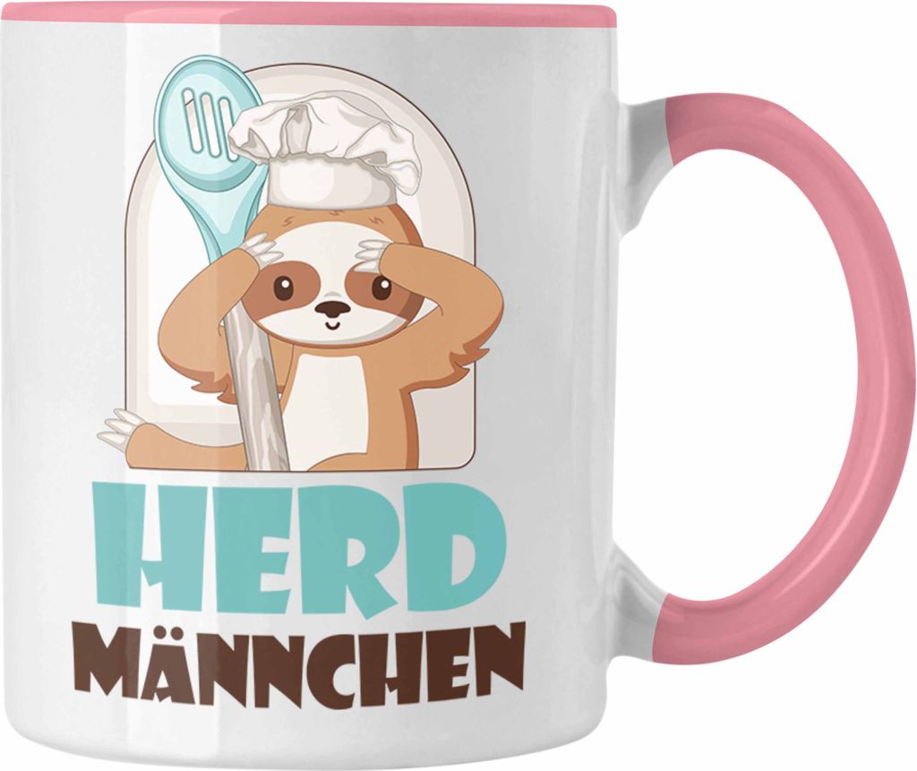 Trendation - Koch Tasse Geschenk Herd-Männchen Geschenkiee für Köche (Rosa)