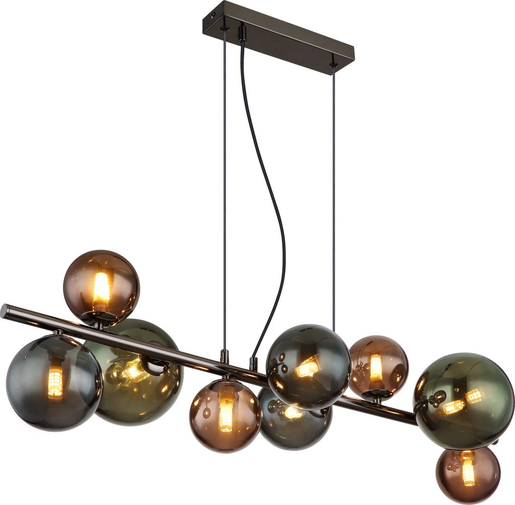 Globo Lighting Hängeleuchte Metall grau matt, 9x G9 LED