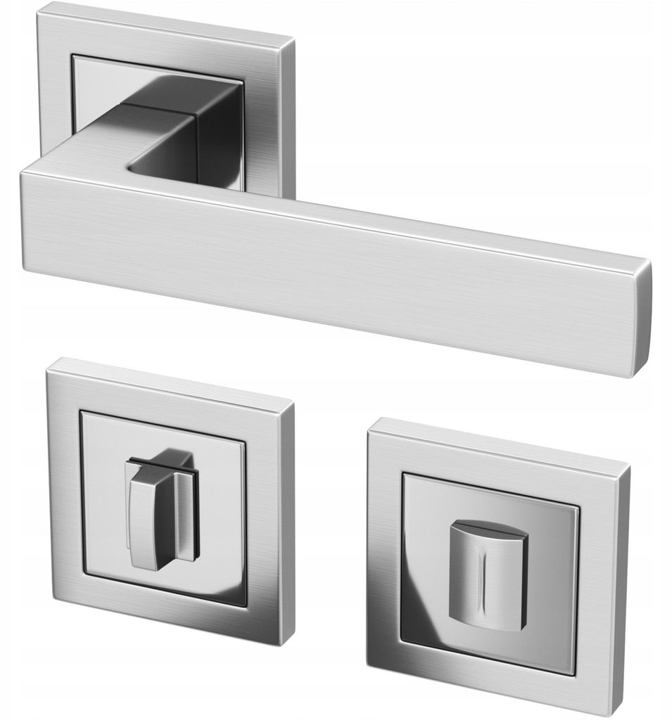 Gamar ERGO Türgriff Set mit WC-Rosetten Nickel Chrom Produktbild 