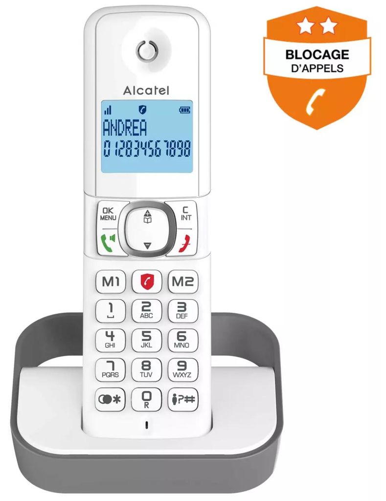 Alcatel F860 DECT-Telefon, Anrufer-ID, Grau