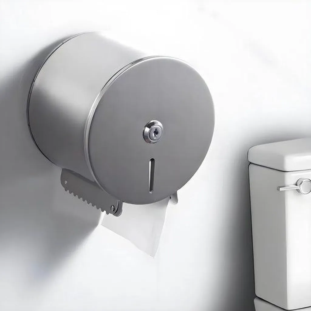 Distributeur papier toilette mural Inox pour lieux publics - Argenté