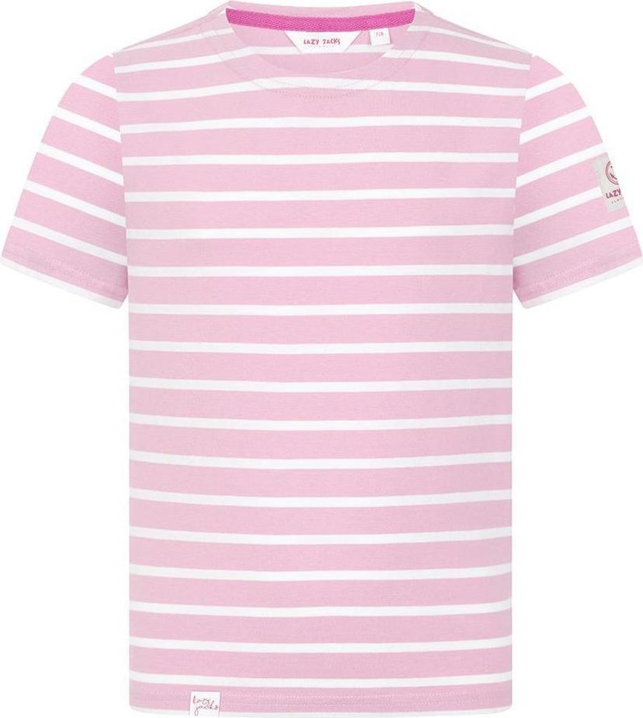 Lazy Jacks - T-Shirt für Mädchen, Bretonisch, kurzärmlig LJ234 (140) (Pink)