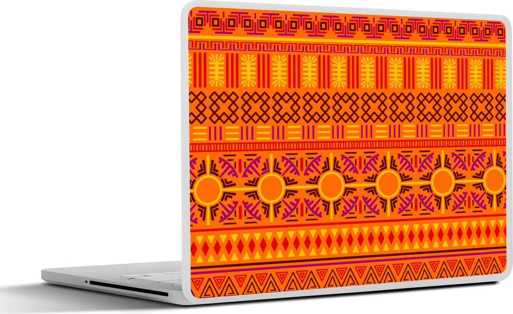 MuchoWow Laptop Aufkleber Sticker Cover Muster - Orange - Sonne 32.5x23.5 cm - Sticker für Laptop - Selbstklebend