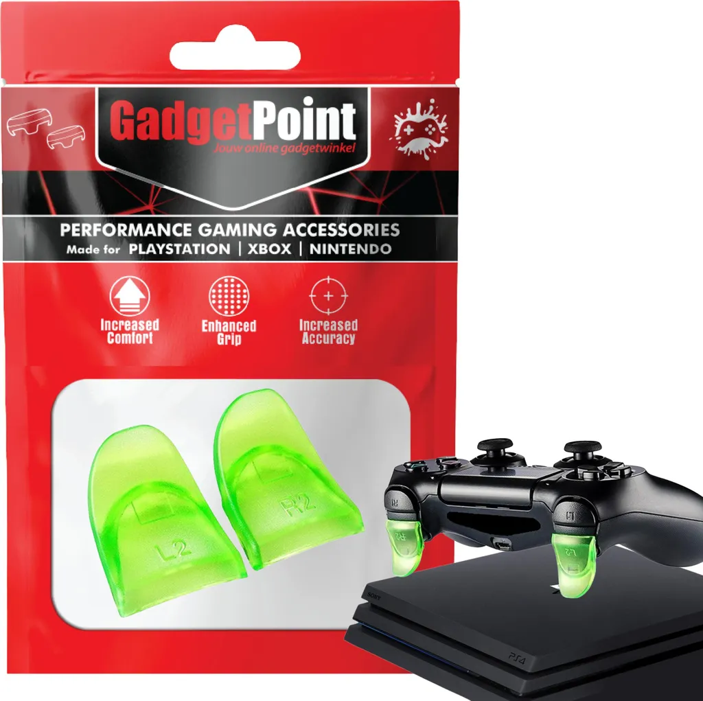 Kit Trigger Stop PS4 Verde - Estensioni L2 R2 Professionali - 1
