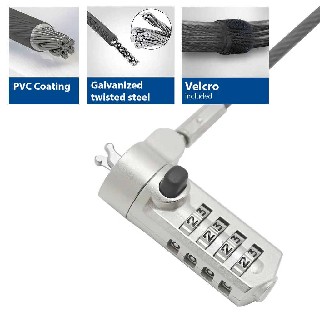 Verrou Wedge AC9035 ACT avec combinaison robuste et câble acier flexible