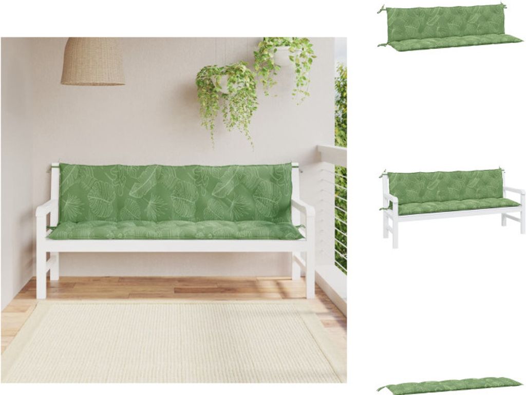 vidaXL Gartenbank-Auflagen 2 Stk. Bluttmuster Oxford-Gewebe - Sitzpolster