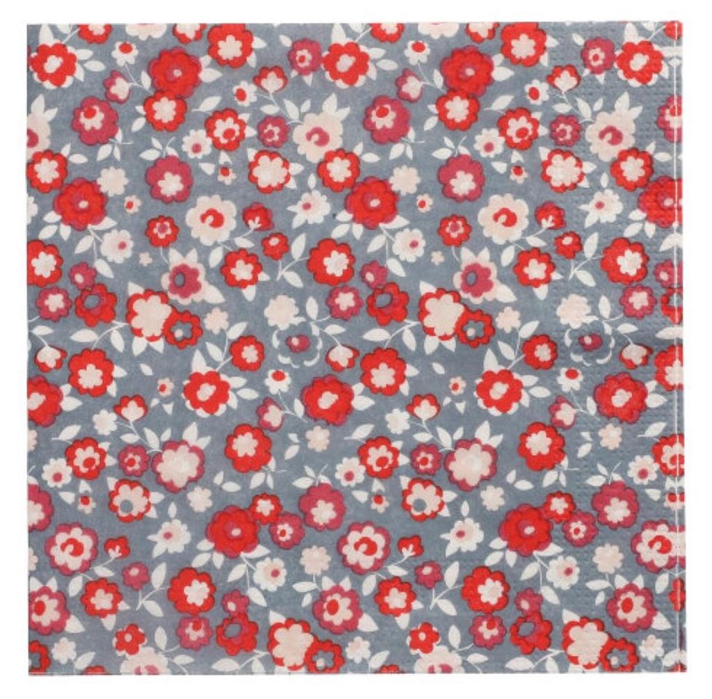 PAPSTAR Servietten 1/4-Falz, 33x33 cm rot, "Liberty Rouge" | Folie (20 Stück)