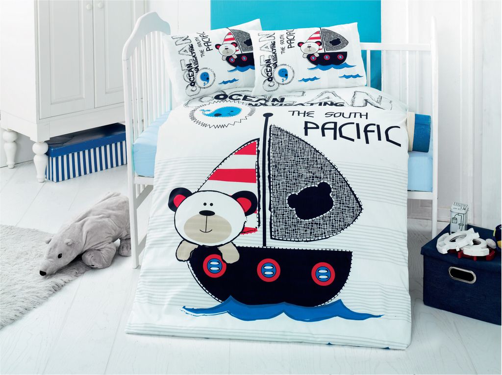 L'Essentiel Linge de Maison, Pacific, Baby-Bettbezug-Set, Weiß, 100 x 150 cm