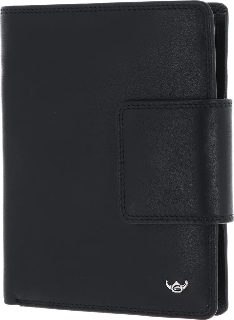 Portafoglio Nero Golden Head Polo RFID Protect Billfold Pelle Vitello