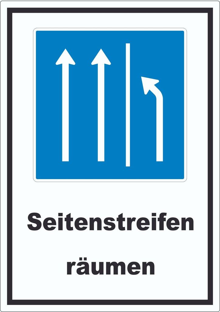 Aufkleber Seitenstreifen räumen A1 (594x841mm)