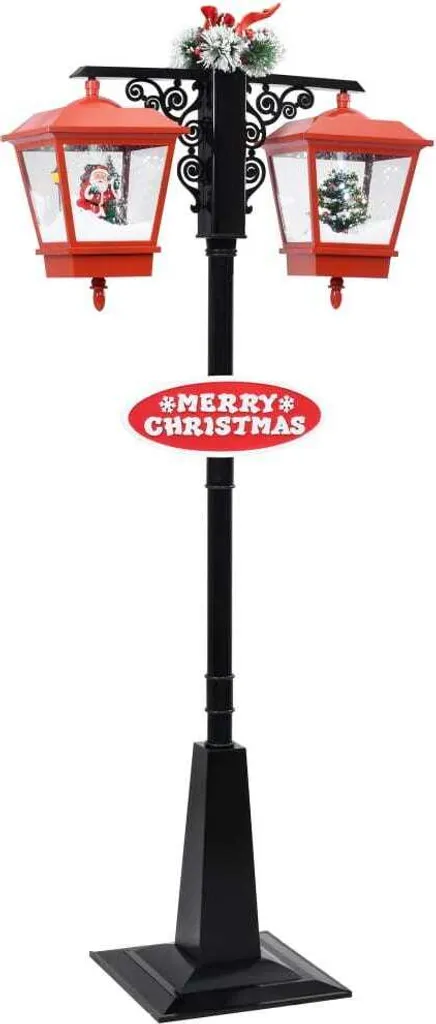 Lampadaire Père Noël 188 cm en PVC Robuste Haute Résistance Intérieur
