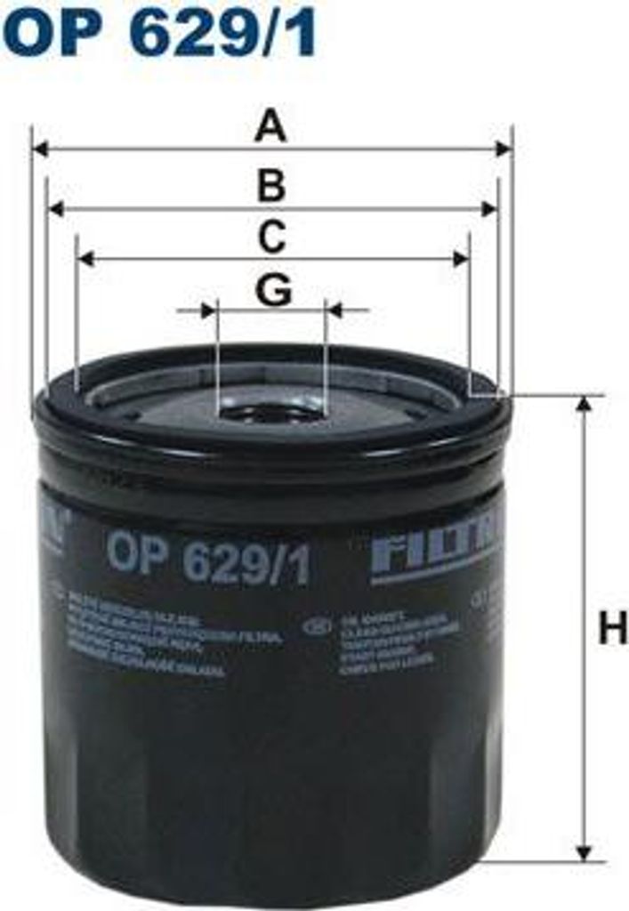 FILTRON OP 629/1 Filtr oleju OE 1007705 kompatybilny z V70, Zdjęcie produktu 