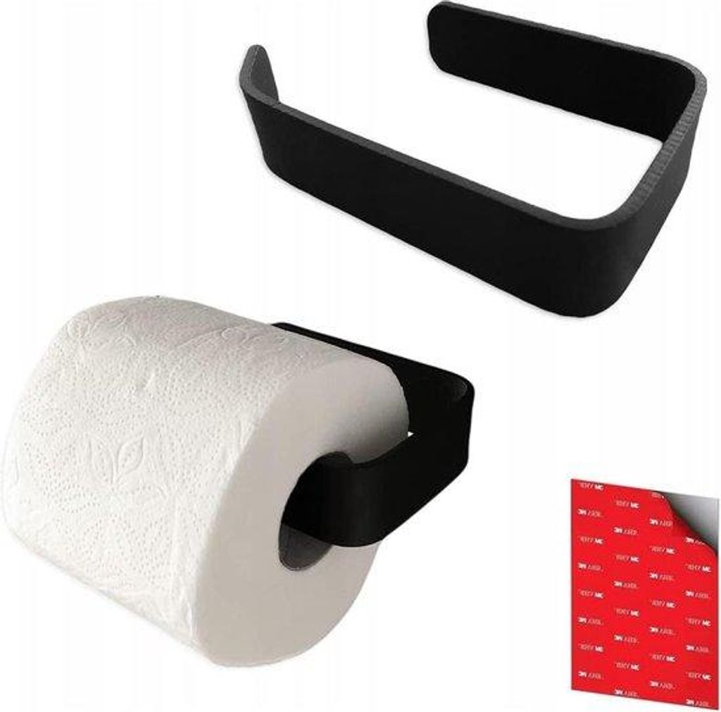 Selbstklebender WC-Rollhalter 145cm schwarz Edelstahl