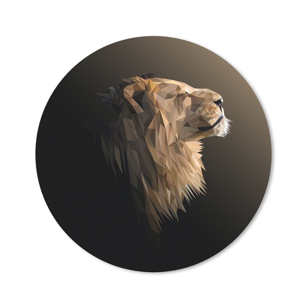 MuchoWow Mauspad Mousepad Löwen - Illustration - Geometrisch 20x20 cm - Mousepads - Maus Mat - Pad - Mausunterlage - Schreibtischmatte