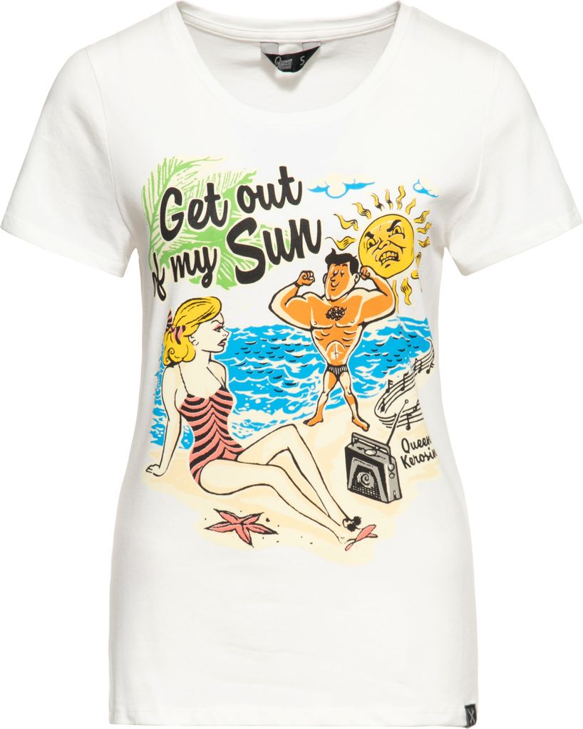 Queen Kerosin T-Shirt - Get Out Of My Sun Weiß L