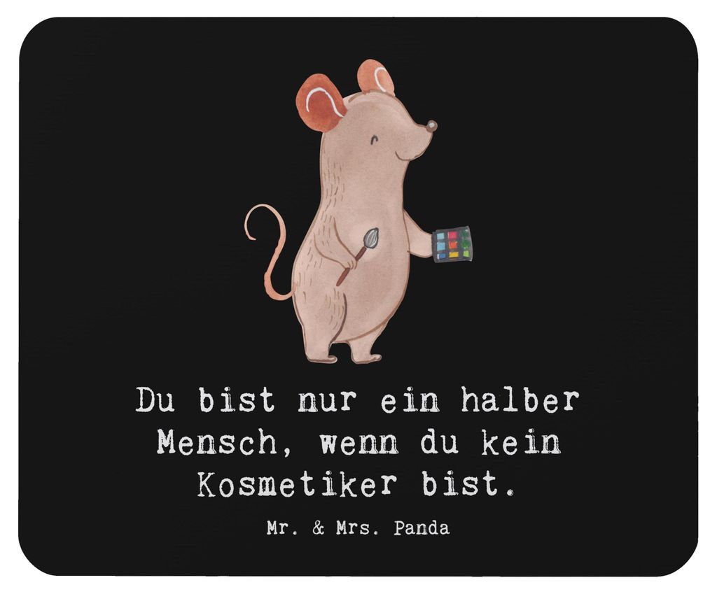 Mr. & Mrs. Panda Mauspad Kosmetiker Herz - Schwarz - Geschenk, Ausbildung, Spruch, pc mousepad, computer, mausunterlage, Mouse Pad, Kosmetikstudio