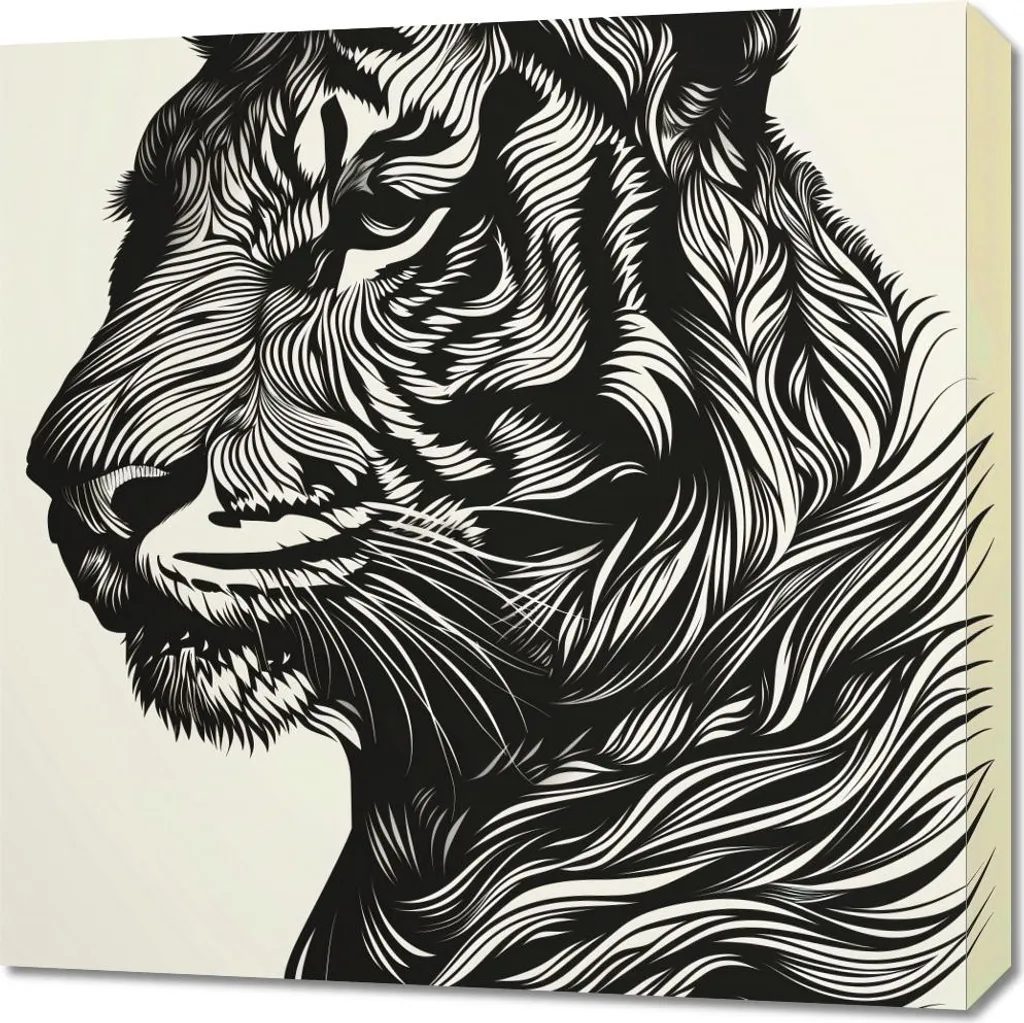 Quadro Simbolico Tigre 60x60 cm - Arte e Forza per il tuo Spazio - 1
