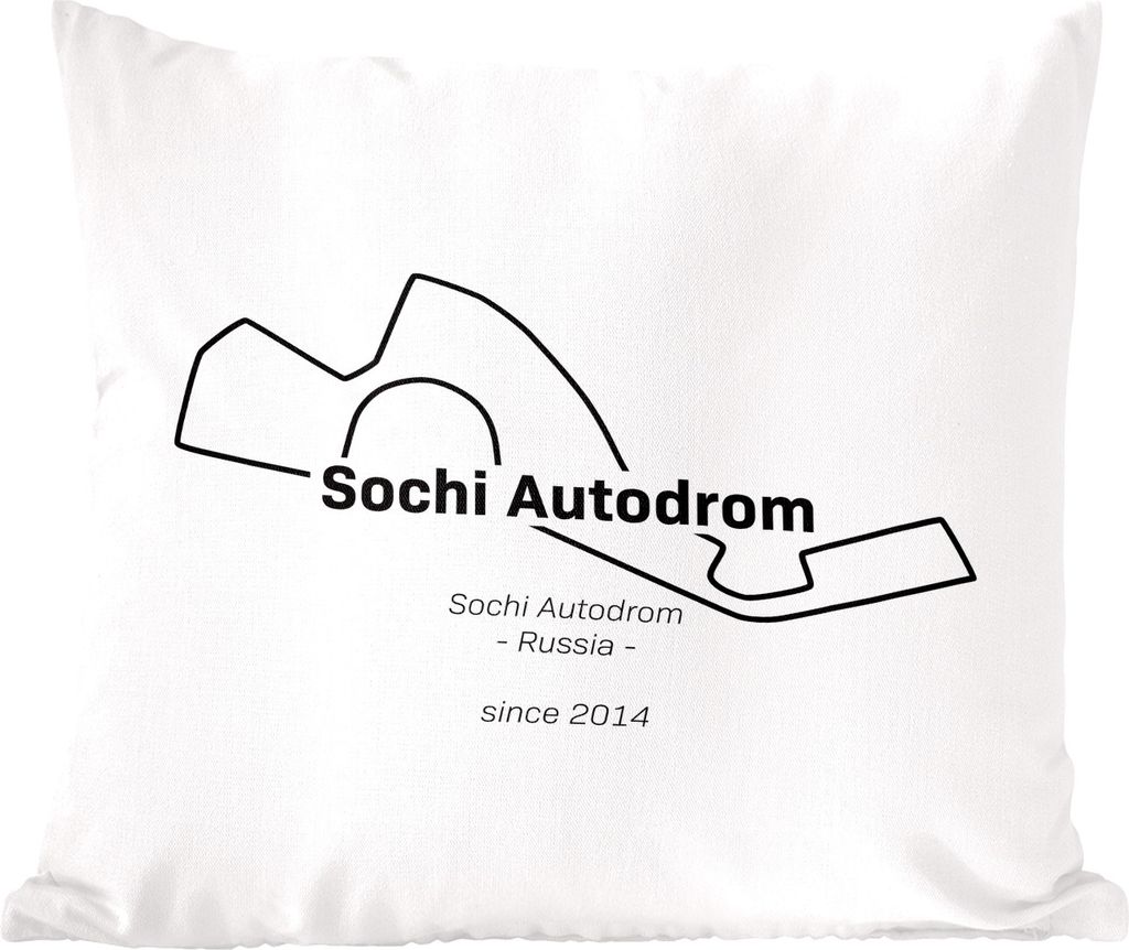 MuchoWow Zierkissen Sofakissen Wohnzimmer Dekokissen 45x45 cm Sotschi - F1 - Rennstrecke - Schlafpolster - Polster für das Sofa