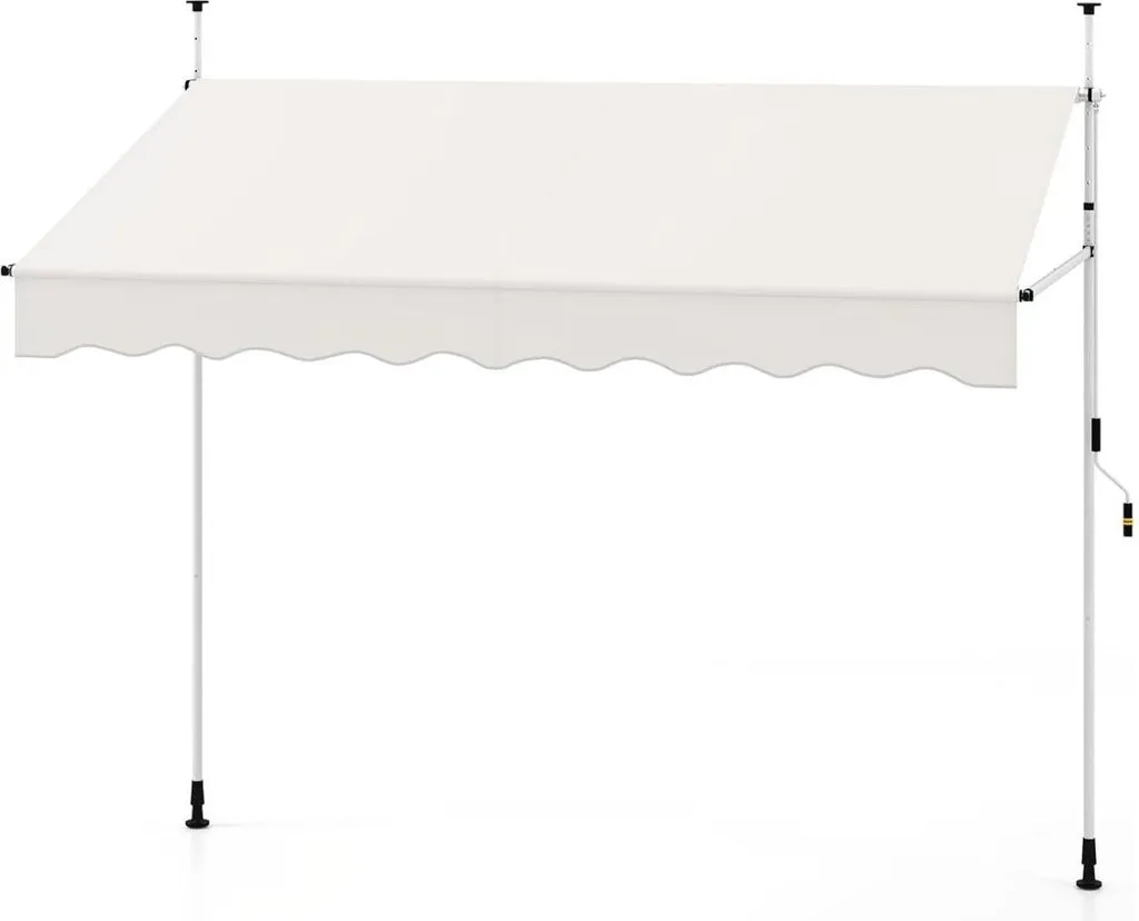 Store occultant de balcon sans trous blanc pour protection soleil UV