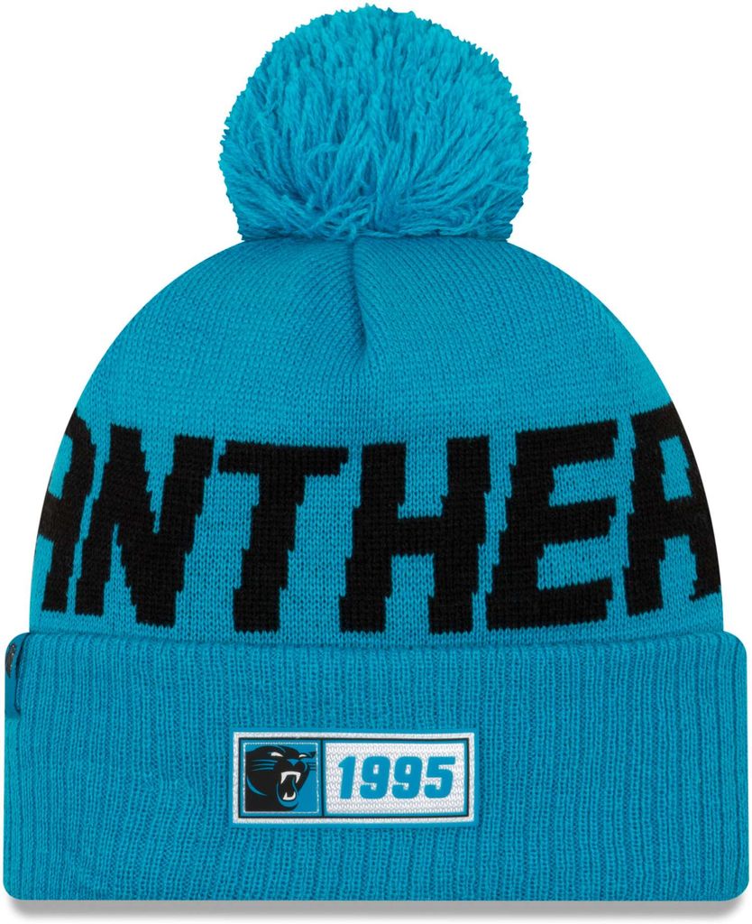 NFL Carolina Panthers Road Sideline 2019 Bobble Wollmütze cuffed knit NewEra