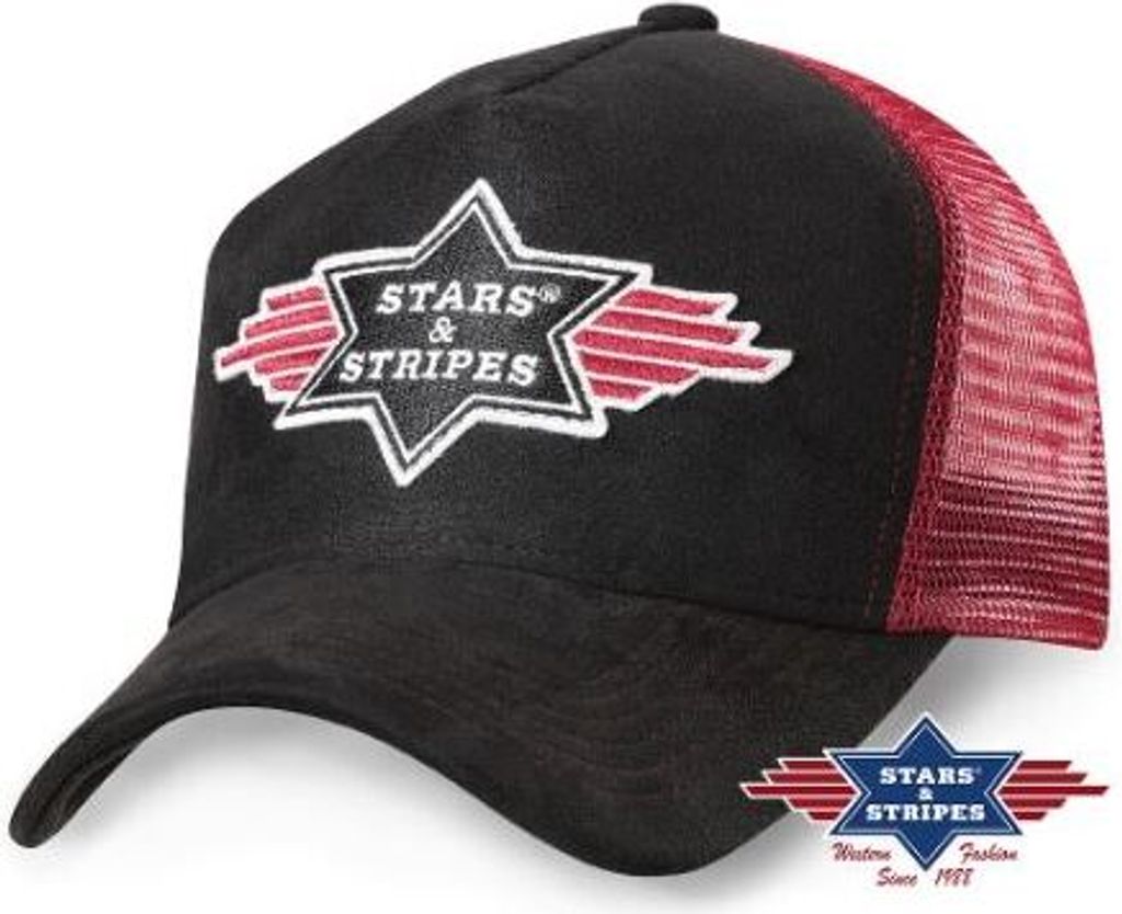 Western Trucker Cap von Stars & Stripes bestickt - Kappe Mütze Baseball TC CAP_StarsandStripes