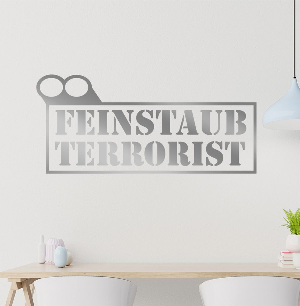 Feinstaub Terrorist Wandtattoo in 6 Größen - Wandaufkleber Wall Sticker - Dekoration, Küche, Wohnzimmer, Schlafzimmer, Badezimmer