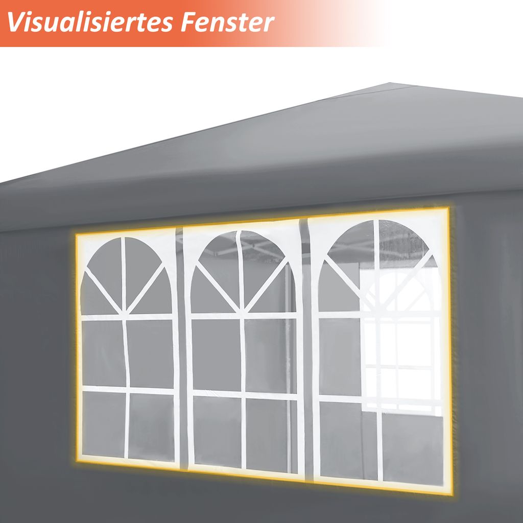 LZQ 3x3m Faltpavillon Pavillon Faltbar mit 4 Seitenwänden, Produktbild 7