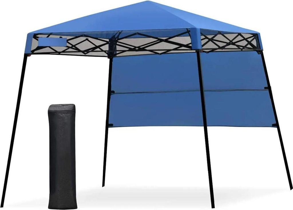 Gartenpavillon - Faltpavillon Partyzelt - Höhenverstellbar - Wasserdicht - UV-Schutz - Polyestergewebe - Klappbar - Tragetasche - Blau