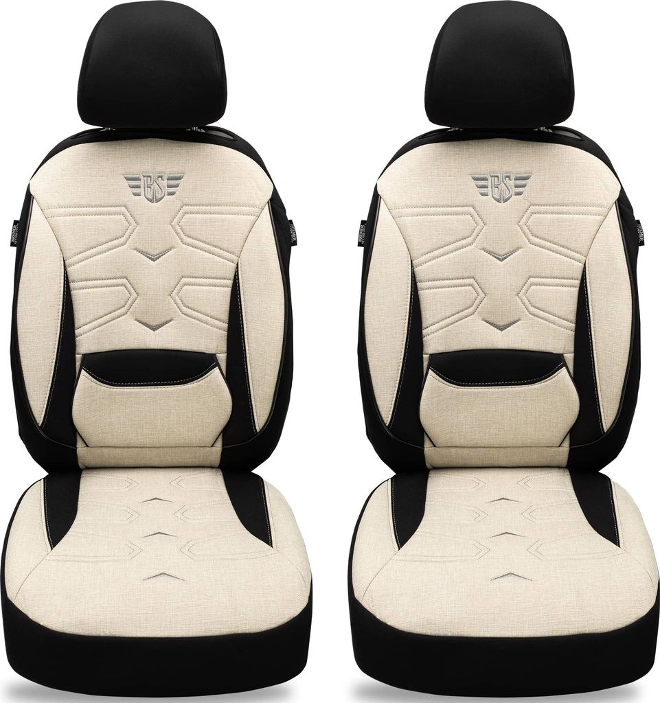 Seat Ibiza 5 6F Bj ab 2017 kompatible Schonbezüge in Schwarz/Beige KT305