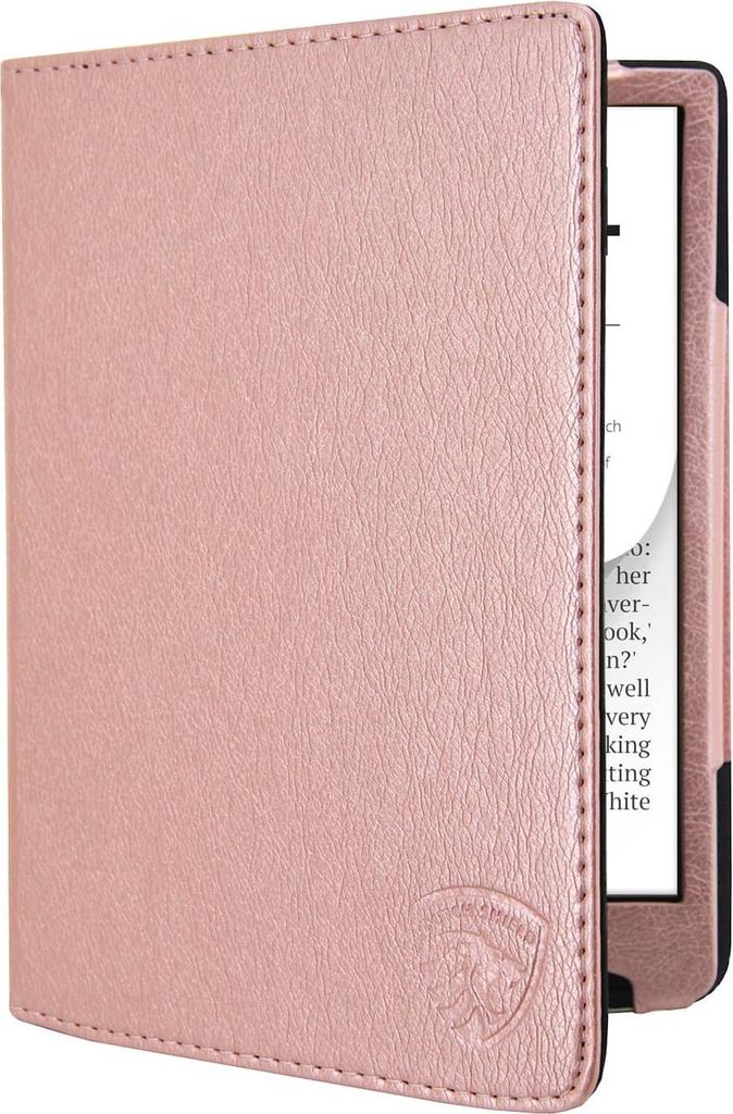 Dutch Shield - Luxe Case Hülle für das Pocketbook Inkpad Color 2, Pocketbook Inkpad Color 3 Ebook - Klapphülle Ereader Schutzhülle Cover Rosa