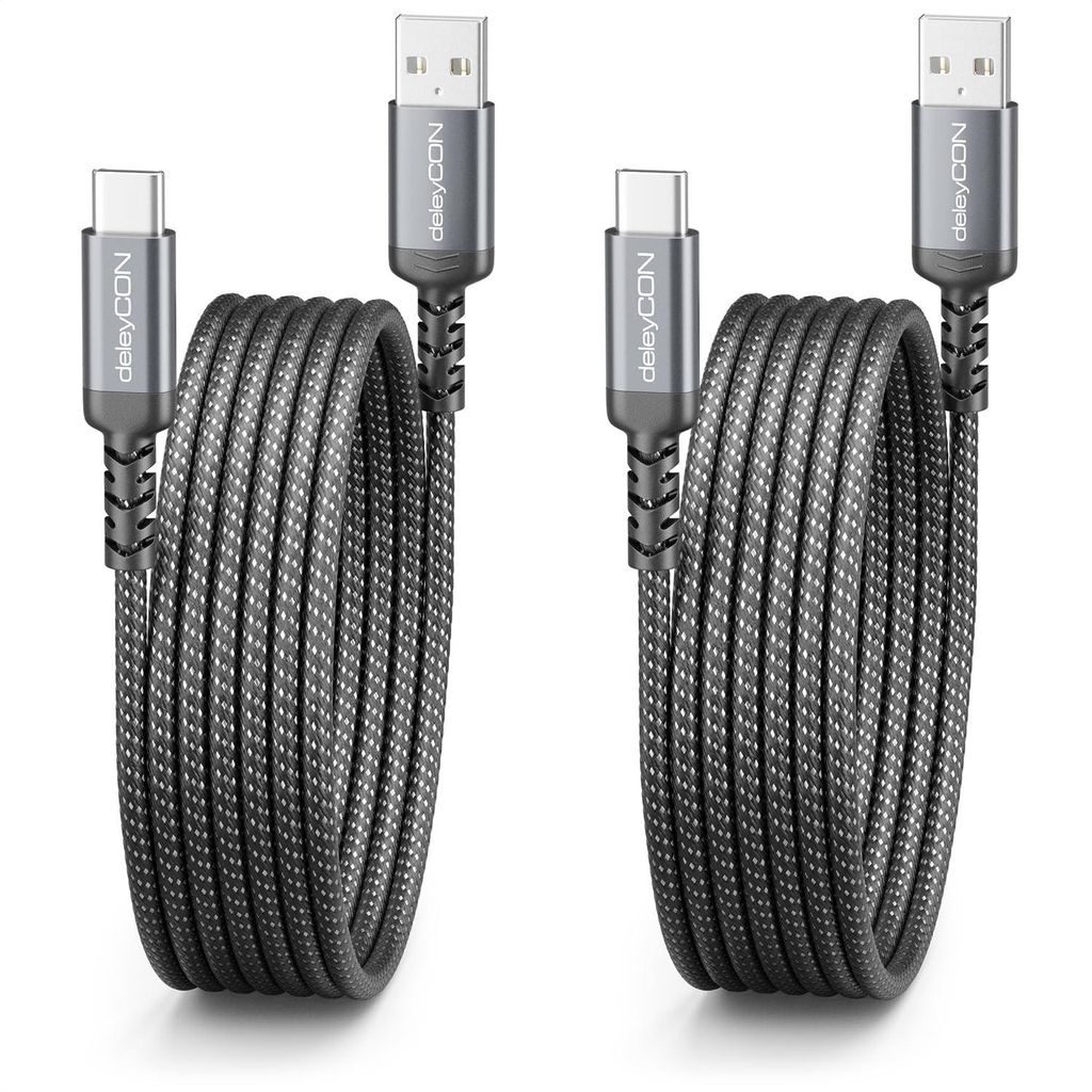 deleyCON 2m USB-A auf USB-C Kabel Ladekabel Datenkabel, 2 Produktbild 