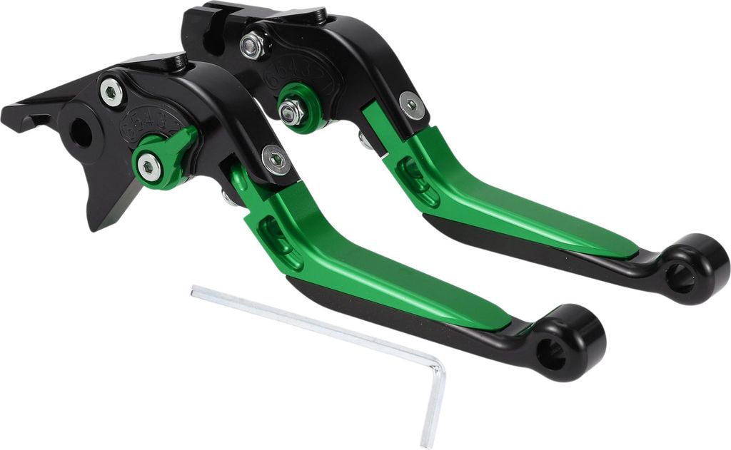 Lange Kurze Bremskupplungshebel für Yamaha YZF R1 2002-2003 Einstellbarer Motorradlenker Bremshebel Aluminiumlegierung Schwarz Kopf Grüner Griff ...