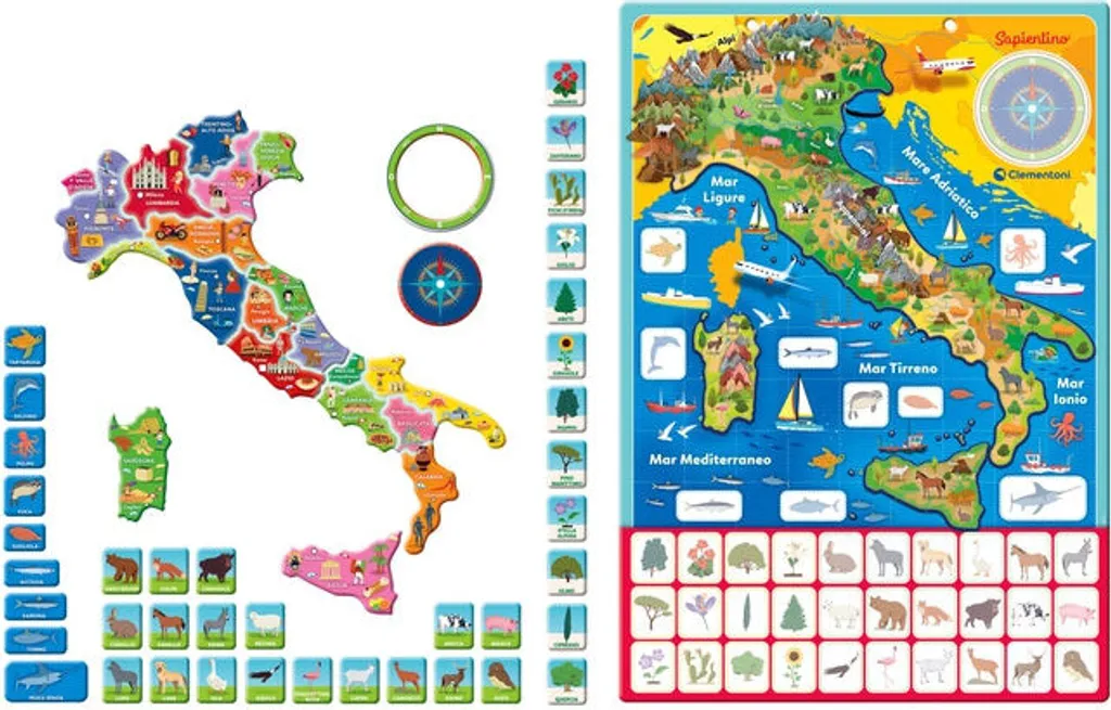 Puzzle magnétique Italie pour enfant - Carte géographique éducative