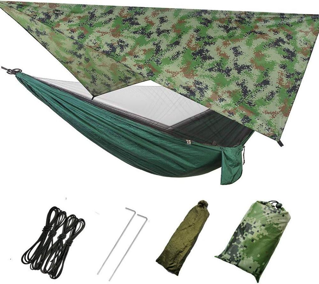 3 in1 Camping Hängematte mit Zipper Moskitonetz und Produktbild 