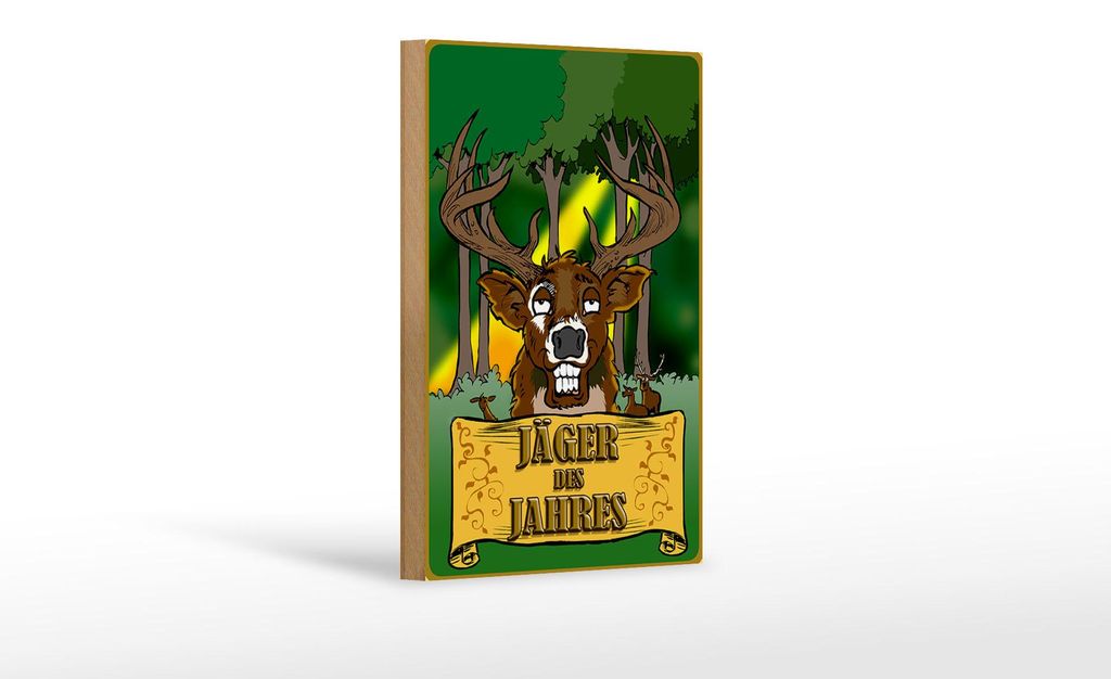 Holzschild Jagd 12x18 cm Jäger des Jahres Reh