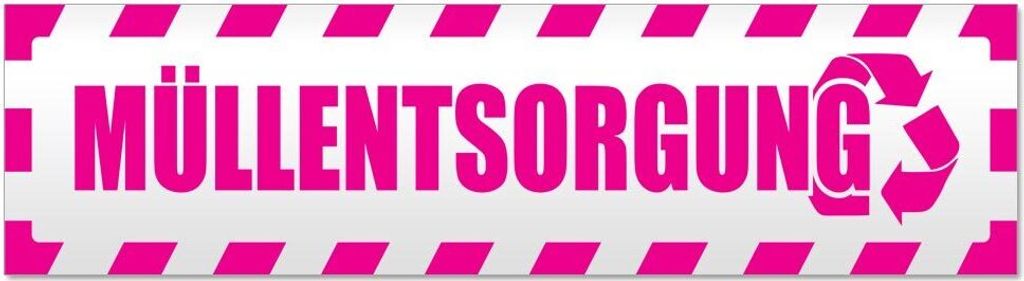 Kiwistar - Autoaufkleber - Pink - 45 x 12 cm - Müllentsorgung gestreift - Hinweis Aufkleber Sticker für Auto, Kfz, Fahrrad, PKW, LKW