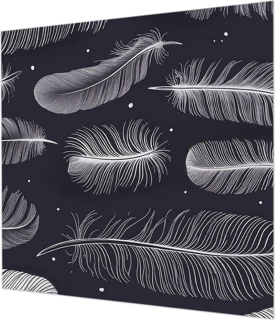 Wandtapete - Dekorative Tapete für Wohnzimmer - Tapetenfolie für Wanddekoration - 250x250 cm - Feine Federn