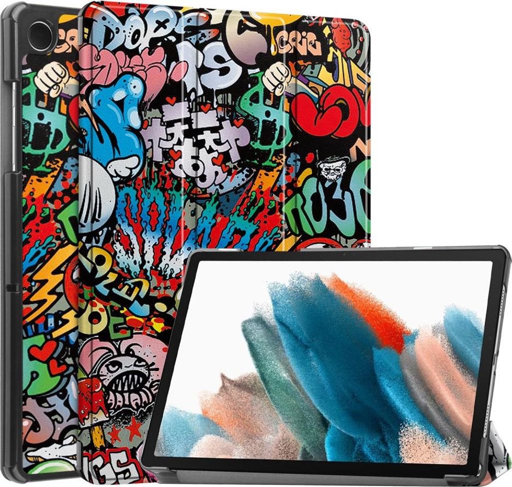 Samsung Galaxy Tab A9 Hülle - Tri-Fold Ständer Klapphülle mit Schlaf/Wach-Funktion - Graffiti
