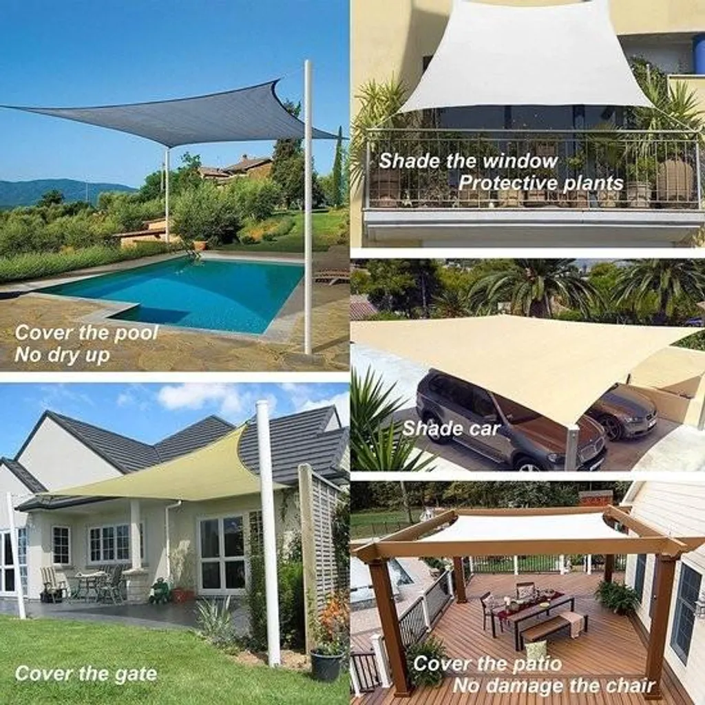 Store imperméable de terrasse 2x3m - Voile d'ombrage résistant Kaki - 3