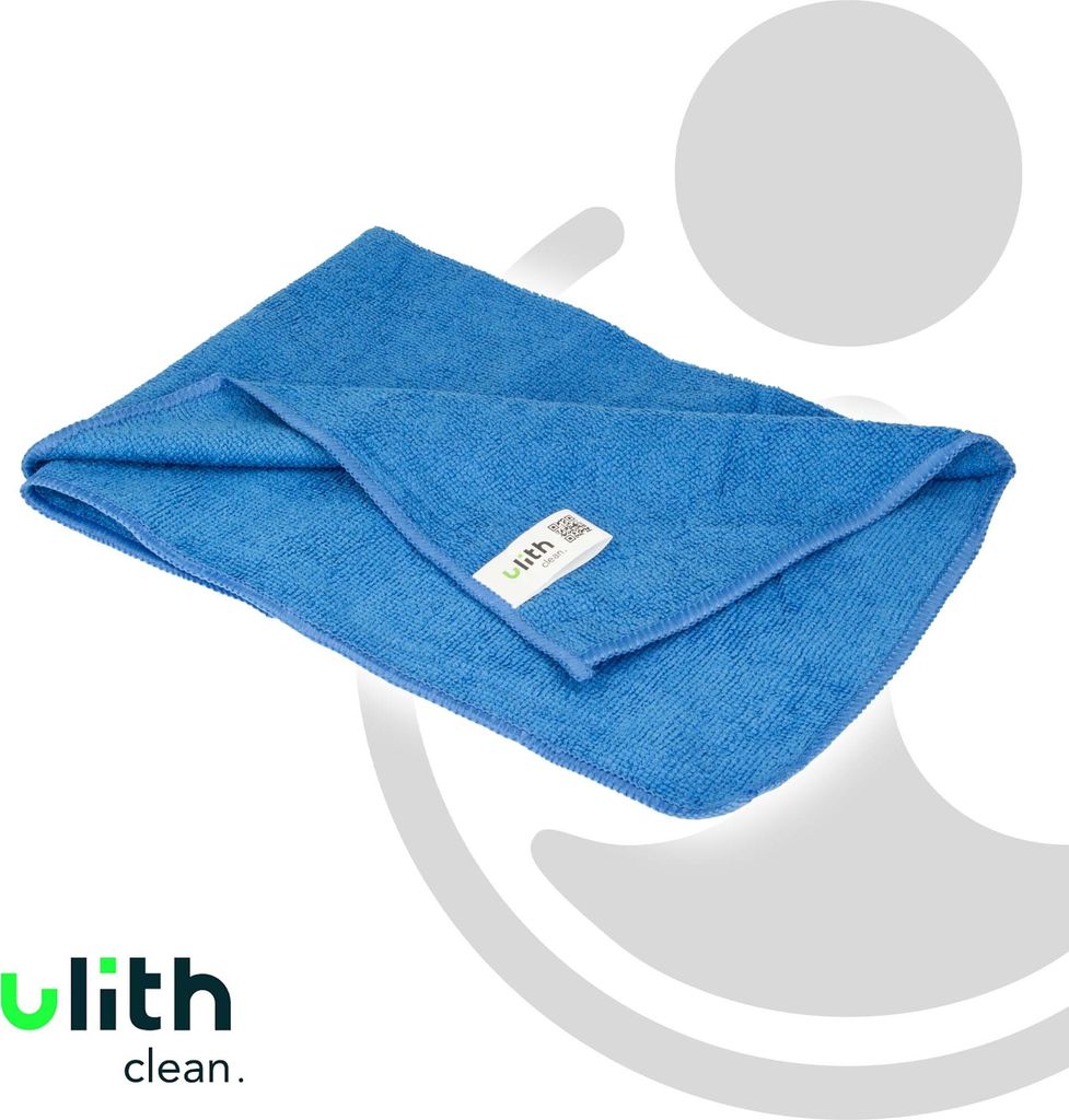 ULITH Clean-Profi Microfasertuch, 40 x 40 cm, Blau, 300 GSM, Robust, Langlebig, mit hoher Wasseraufnahme