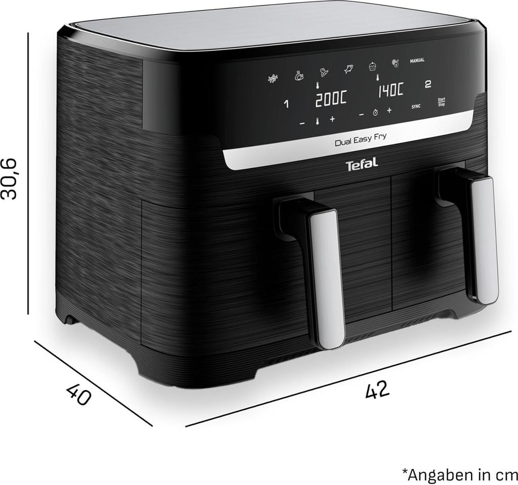 Tefal Dual Easy Fry & Grill EY9018, Heißluftfritteuse, 8,3 Produktbild 