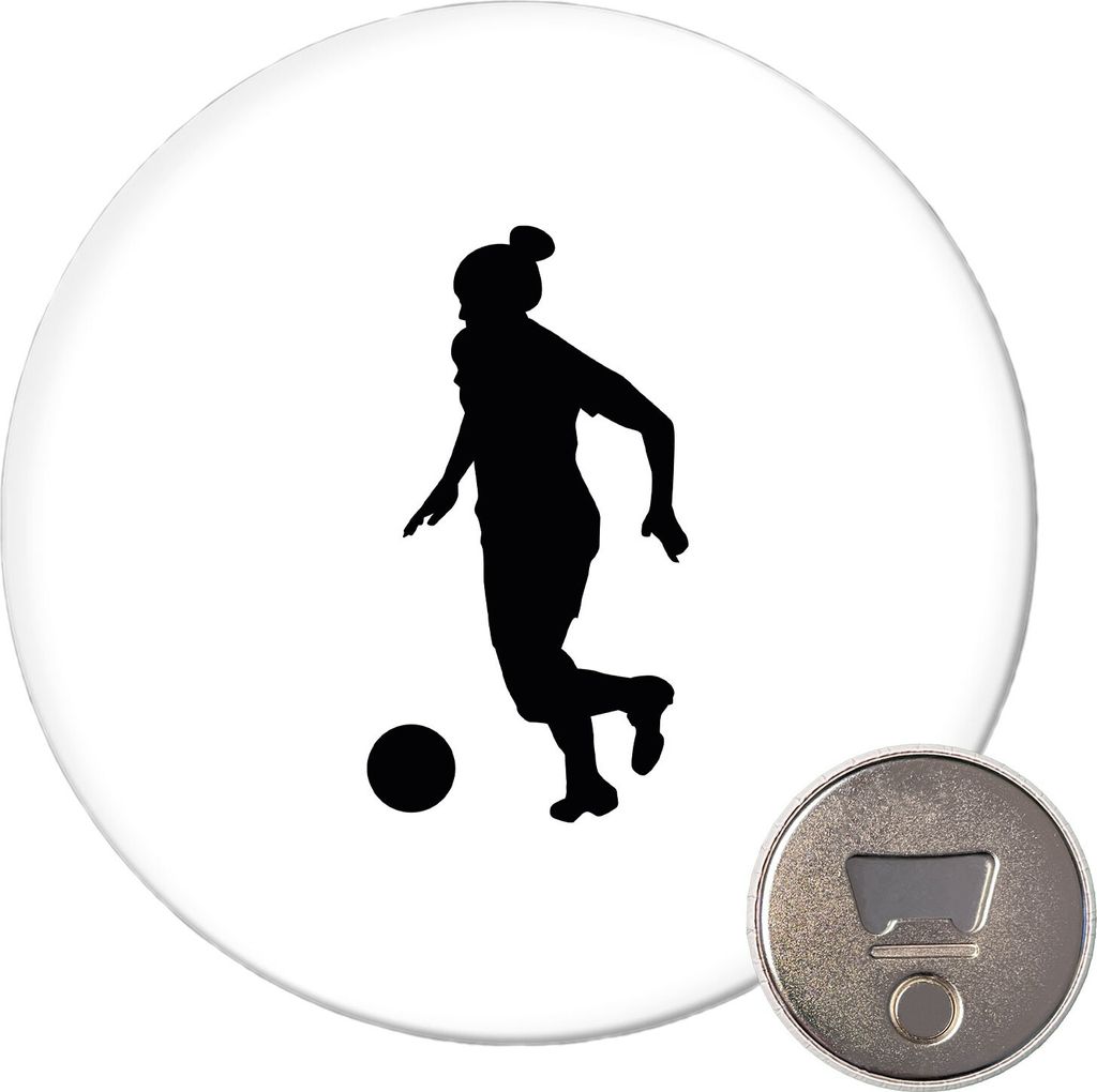 Huuraa Magnet Soccer Fußball 59mm Kühlschrankmagnet rund Flaschenöffner Geschenkidee