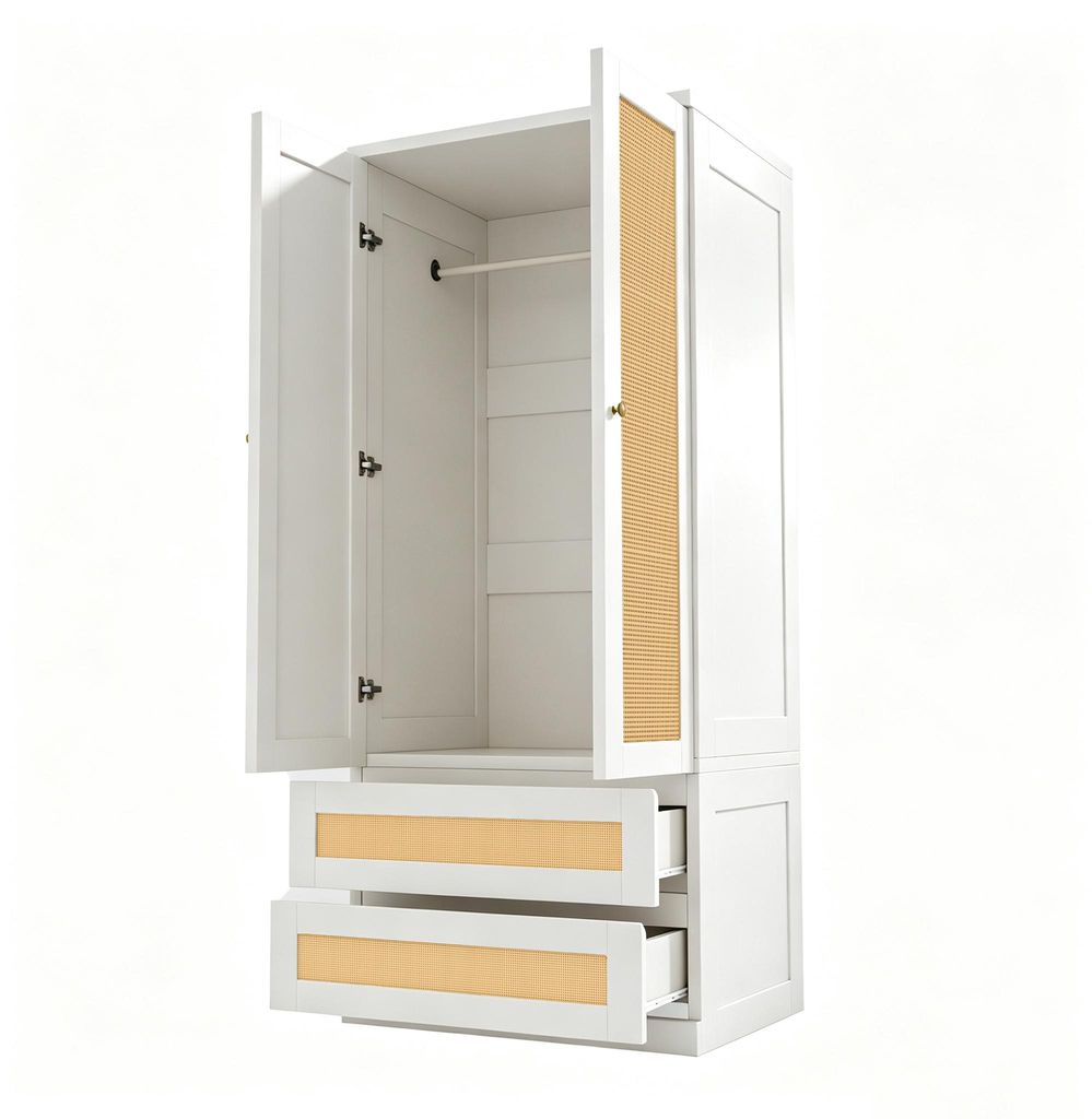 Armario con dos puertas, 70 x 55 x 170 cm, armario blanco Imagen del producto 