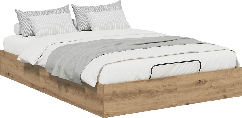 vidaXL Ottoman Bettgestell Artisan-Eiche 150 x 200 cm Holzwerkstoff
